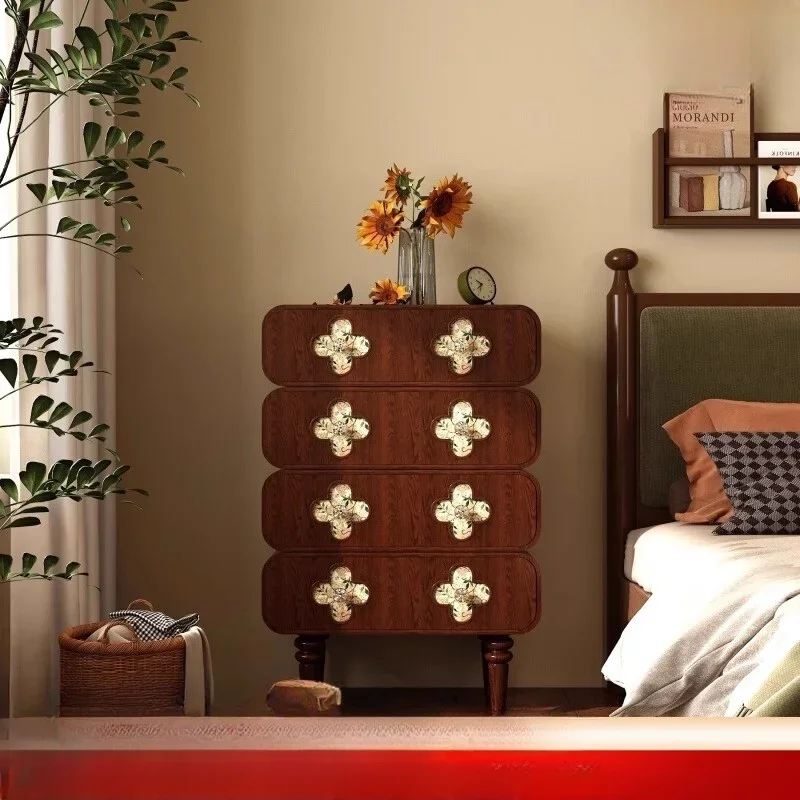 our-leaf clover solid wood bucket cabinet, storage cabinet, living room medieval against the wall, bedroom, book cabinet