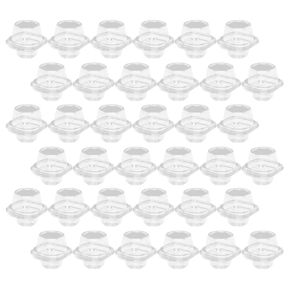 

100 Pcs Transparent Cake Boxes Plastic Dessert Holders Cupcake Containers Small Cases Food Preservation Boxes Egg Tart Wrapping