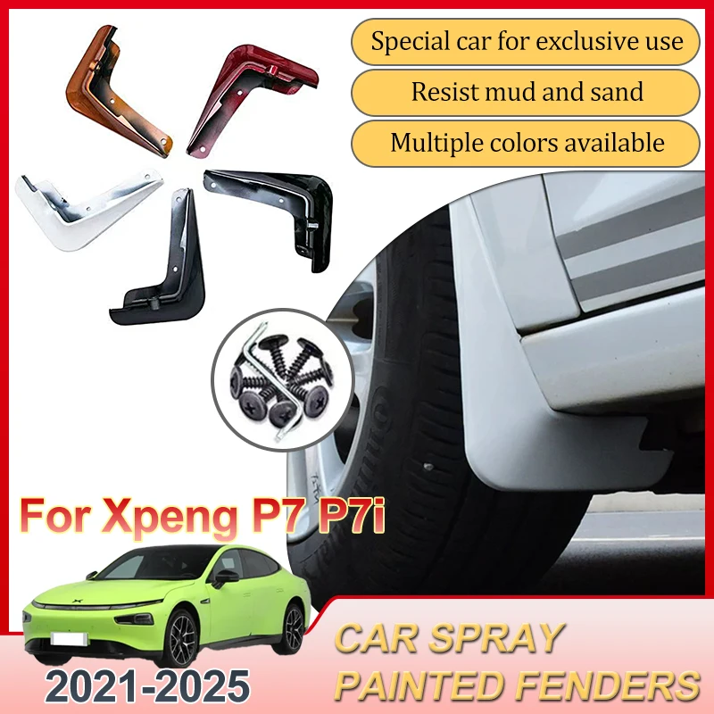 

Для Xpeng P7 P7i 2021-2025 2022, переднее и заднее крыло автомобиля, брызговики, брызговики, краска для выпечки, брызговики, автоаксессуары
