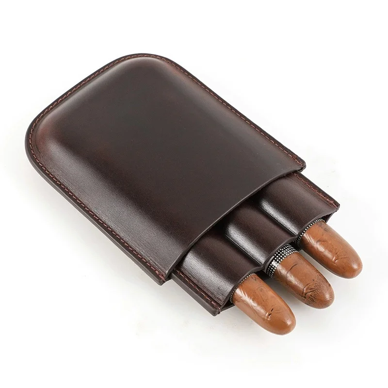 

Leather Cigar Case Multiple Cigars Sets Storage Portable Cigar Box Humidor Box for Travel Gift for Man Father Cool Gadgets