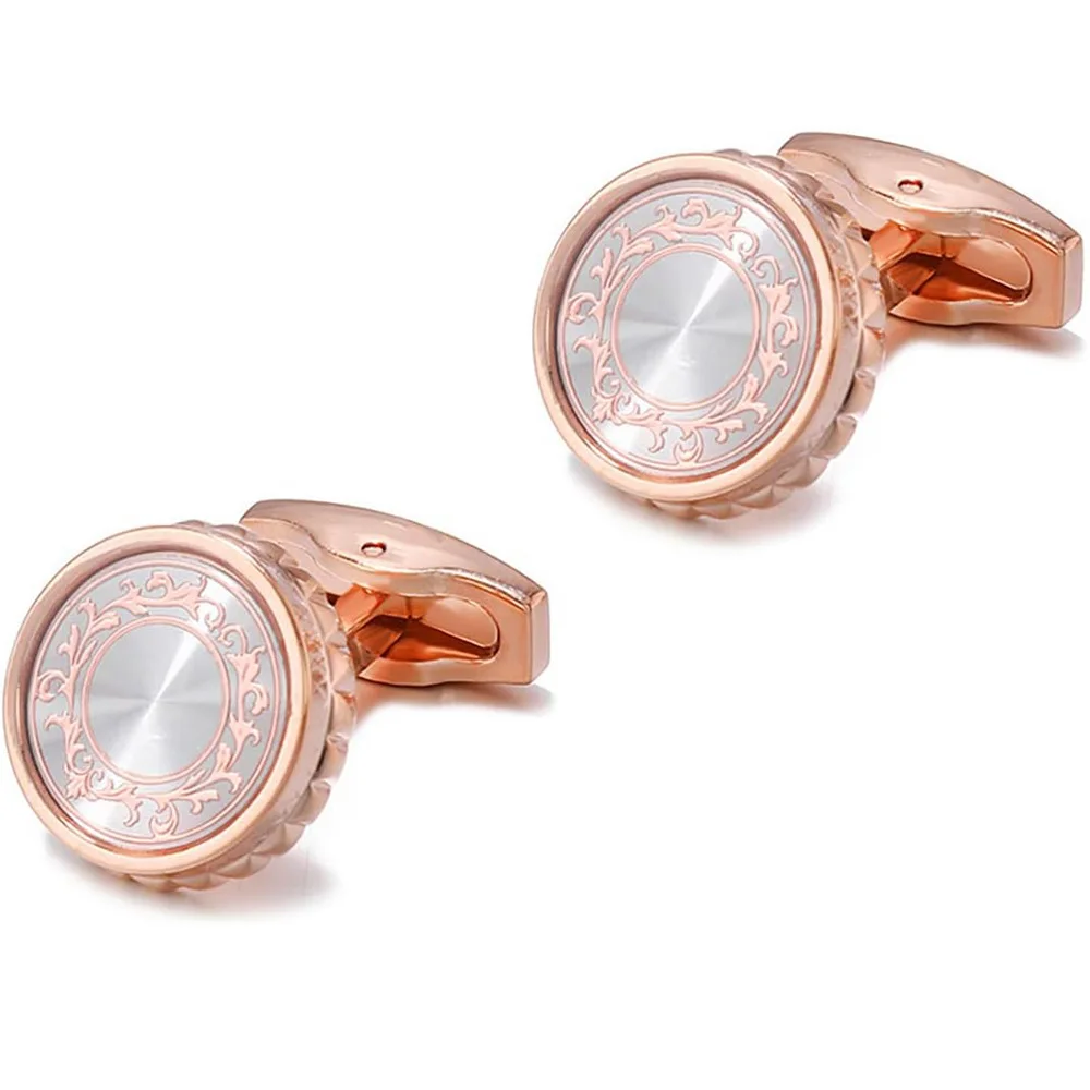 8-piece Set Ceremonial Dress Door Collar Nail Cufflinks Cuff-link Flower Stem Pattern Men's Shirt Business Tailcoat Button Set