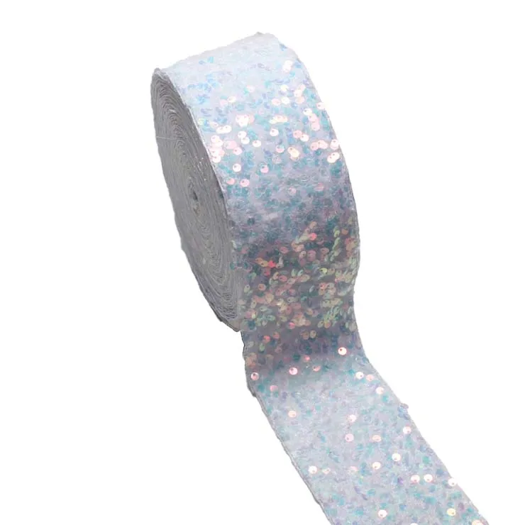 3'' 75mm Velvet Sequin Ribbon Packing for Hairbows DIY Craft materials 20yards