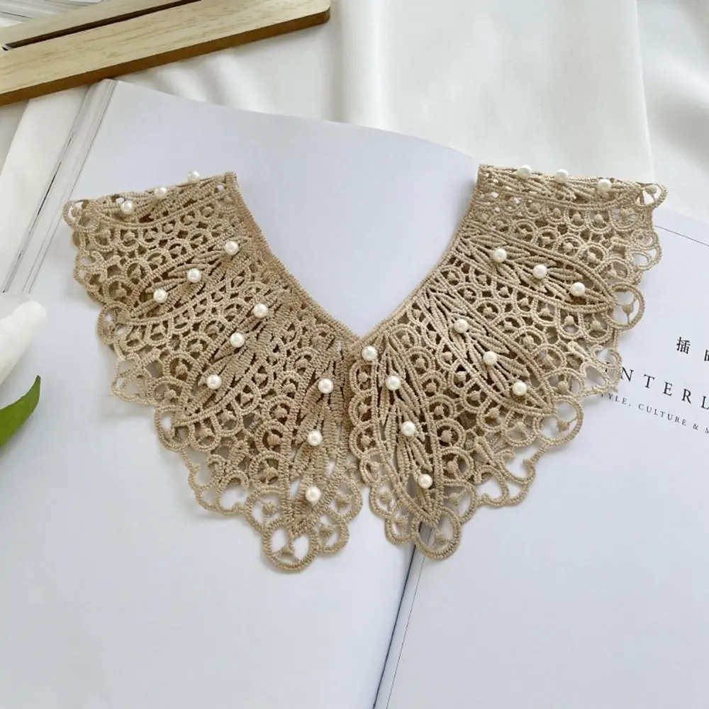 Collar Lace Fake Collar Dress Decorative Shoulder Pearl Decoration Shirt Collar Detachable Clothes Accessories Shawl Sewing