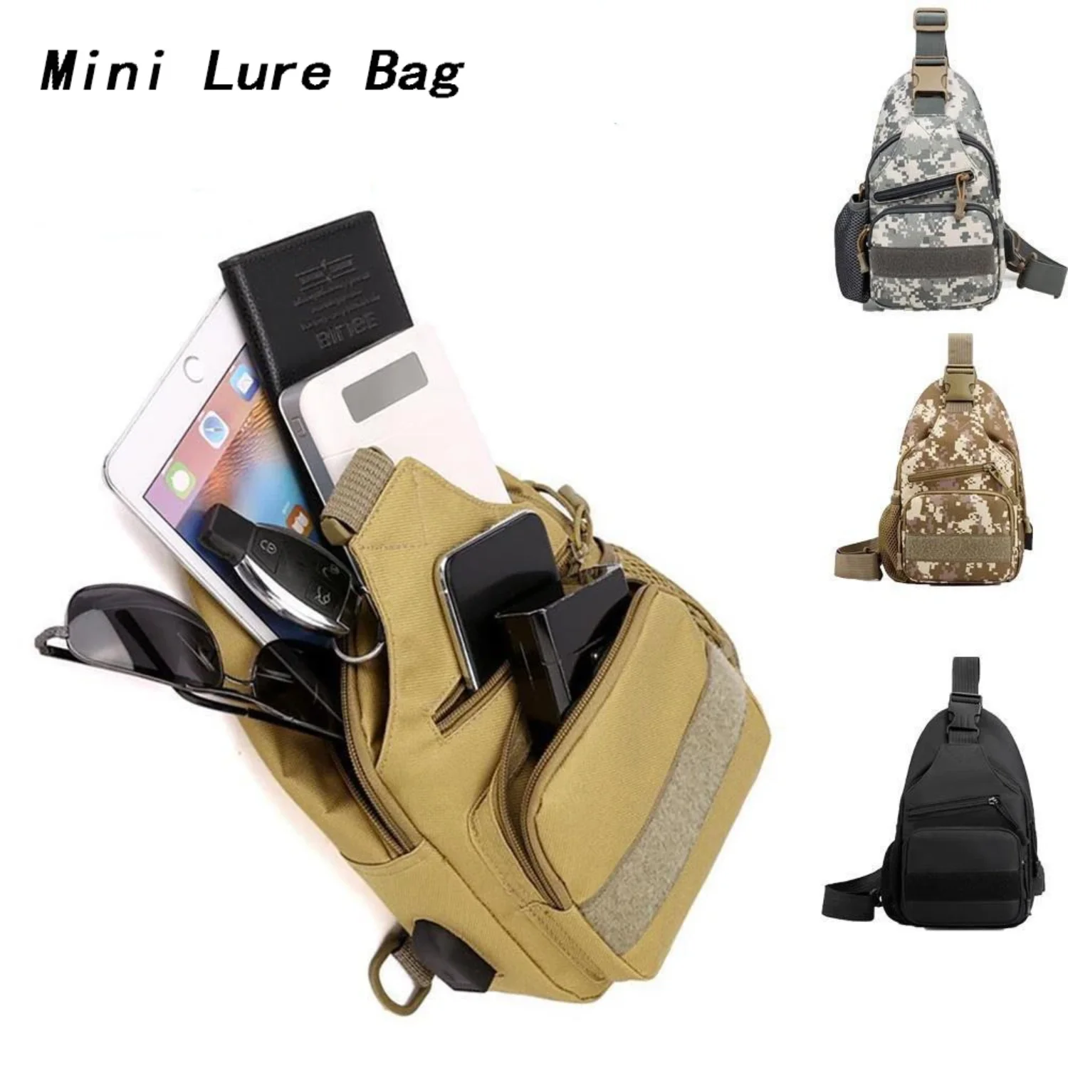 Mini Climbing Multi-Purpose travel Crossbody Fishing  Fishing Tackle Sling  Outdoor Waterproof Shoulder Backpack