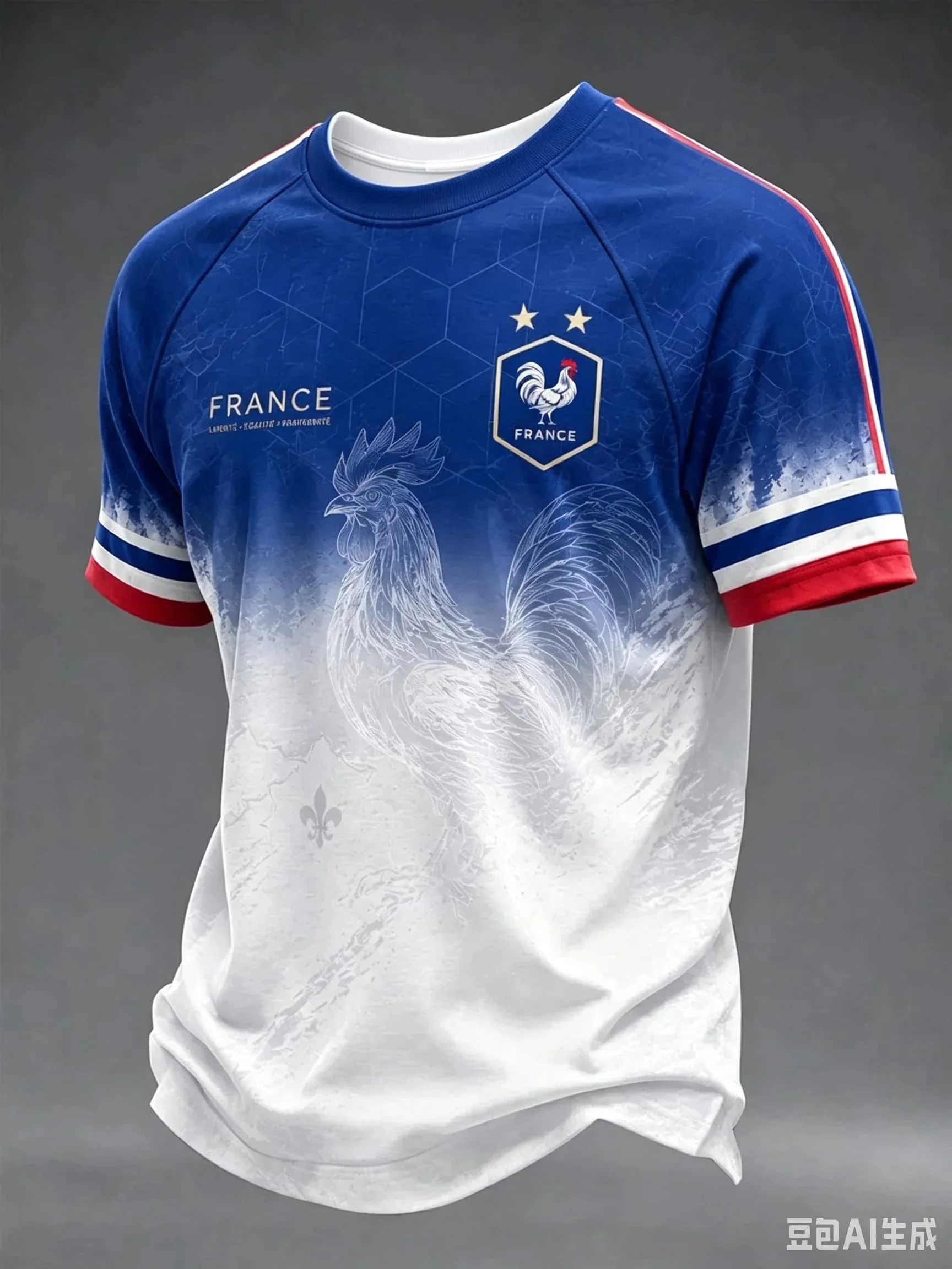 2026 New French Gallic Rooster Mbappe Football Jersey for Fans 3D Quick Drying Sports Training Competition Men's T-shirt Top