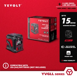 Yetolt YVRLL4XS2 livello Laser rosso a linea incrociata autolivellante a 2 linee-Mini strumento domestico per interni con capacità di misurazione