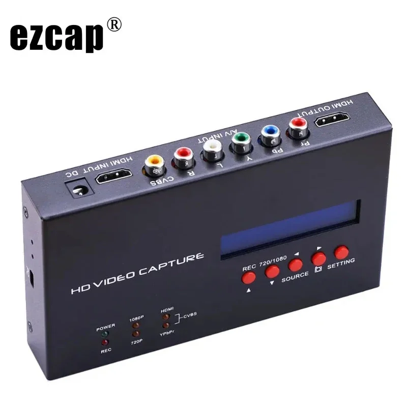 

Ezcap283S YPbPr AV Video Record Box Time Scheduled Recording 1080P HDMI Capture Card for XBOX PS4 Switch PC Game Video Capture