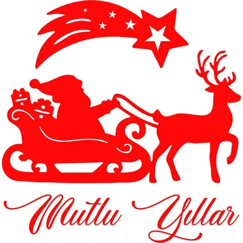 MIGNATIS-Shooting Star Deer Santa Claus and Happy birthday Lettering Christmas Decorations-Red