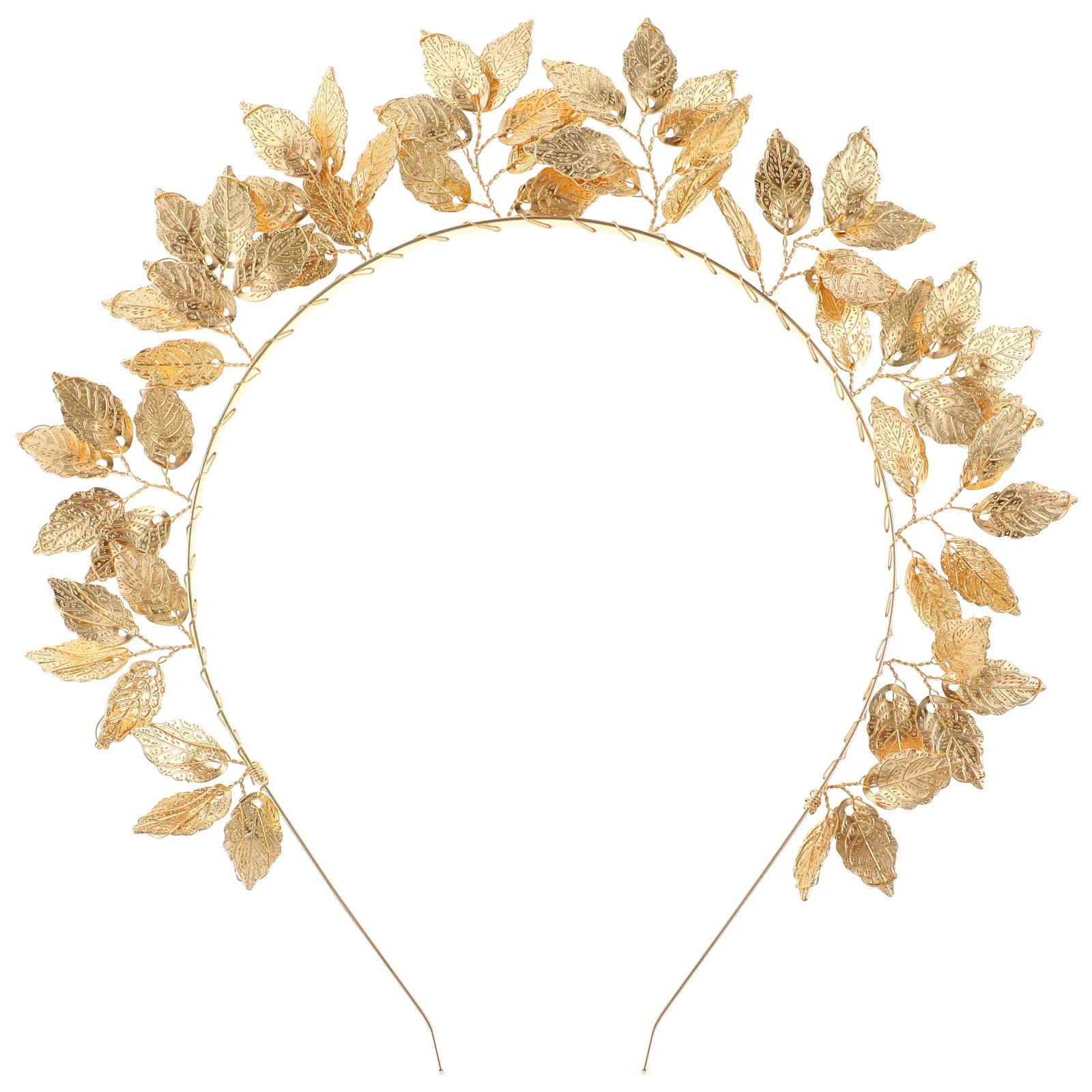 

Women's Headband Bridal Girl Hairband Aldult Elegant Leaves Gold Headdress Roman Goddess Tiara