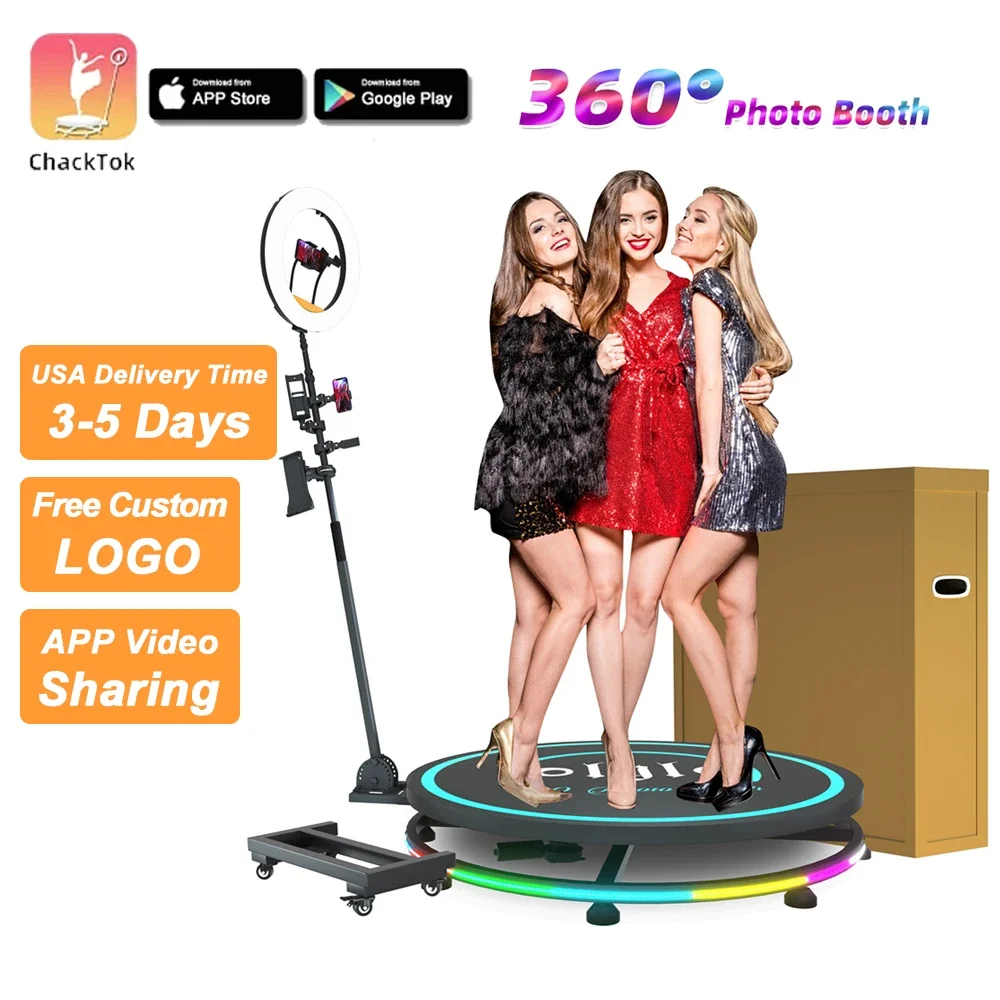 360 Photo Booth Automatic Rotating Video PhotoBooth 360 Camera Panoramic Shooting Plataform Selfie Photo USA Warehouse