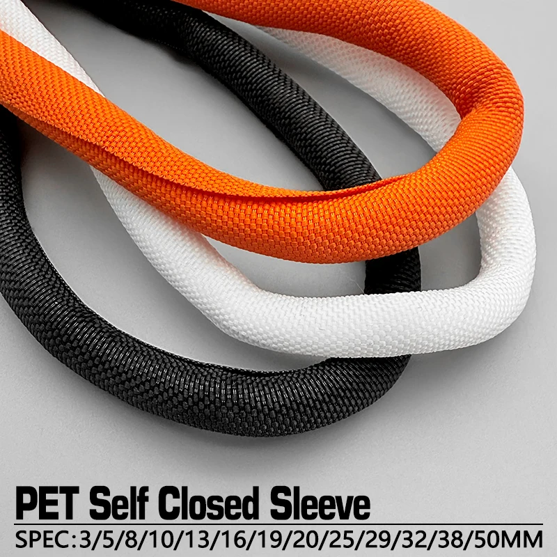 Self-Closing PET Braided Sleeve 5/10M Expandable Flame Retardant Insulated Tube 3-50mm Flexible Wire Loom Protector Auto Wiring