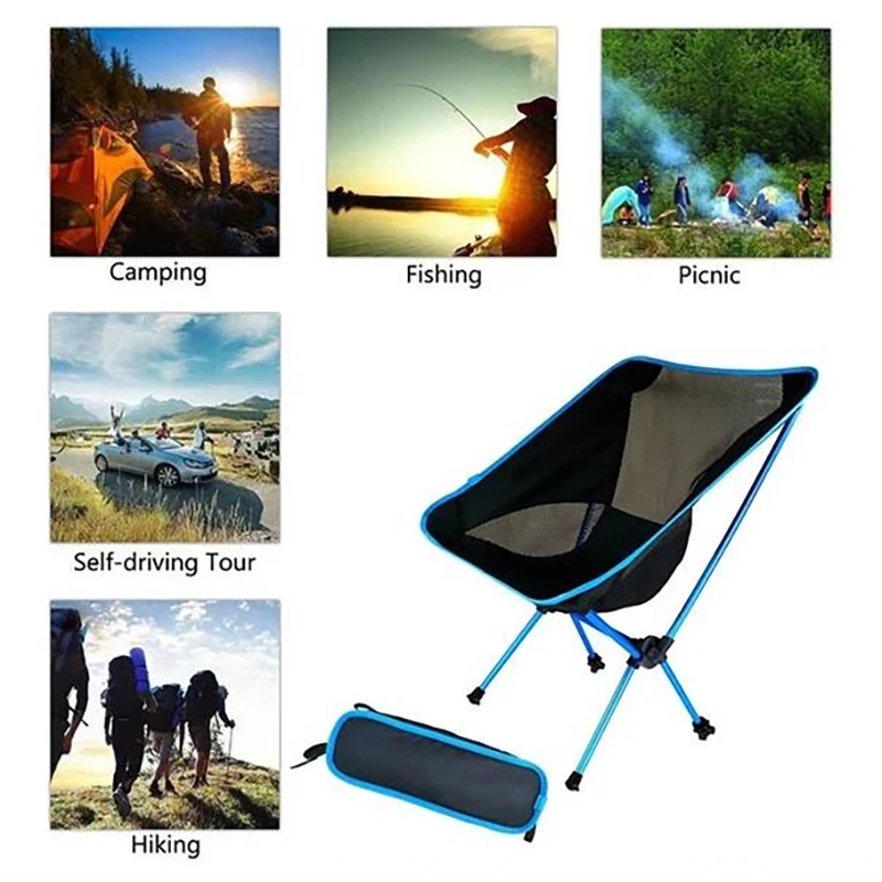 Folding Chair Ultralight Detachable Portable Lightweight Chair Folding Extended Seat Fishing Camping Home BBQ Garden Hiking