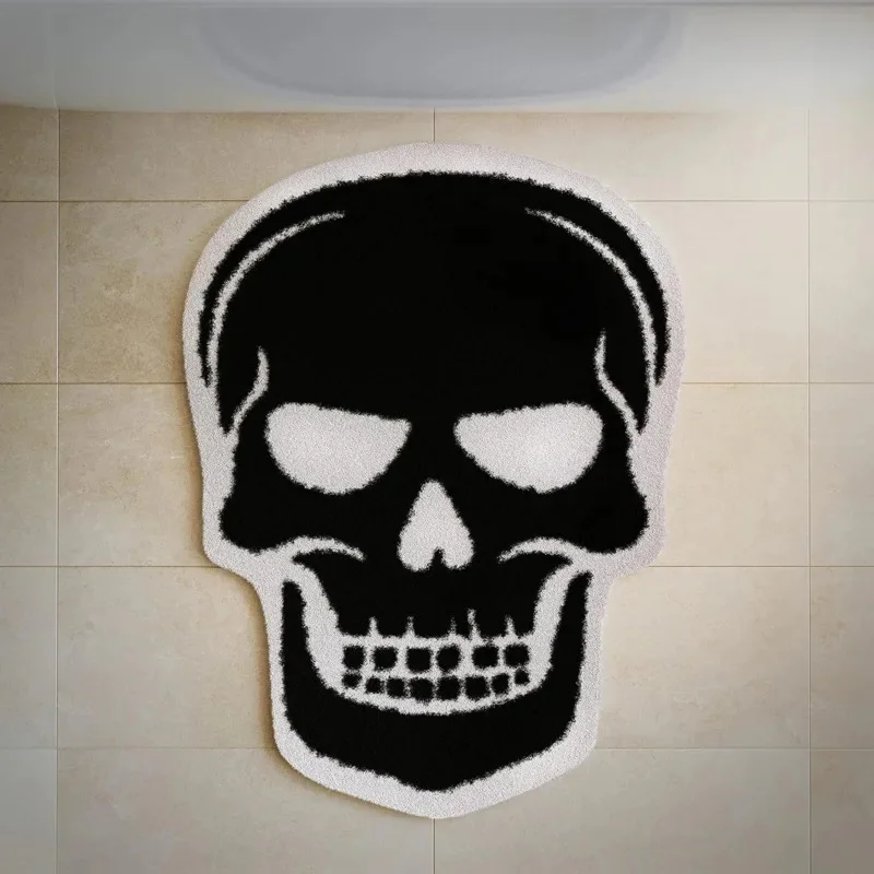 Faux Sheepskin Plush Bath Mat Absorbent Quick Dry Non Slip Halloween Ghost Door Mat Toilet Entrance Living Room Home Rug
