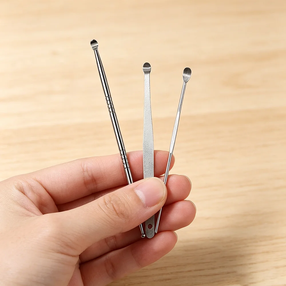 Stainless Steel Ear Pick Ear Spoon with Smooth, Gentle Edge, Long Sturdy Handle, Reusable Cleaner for Regular Daily Ear Cleaning