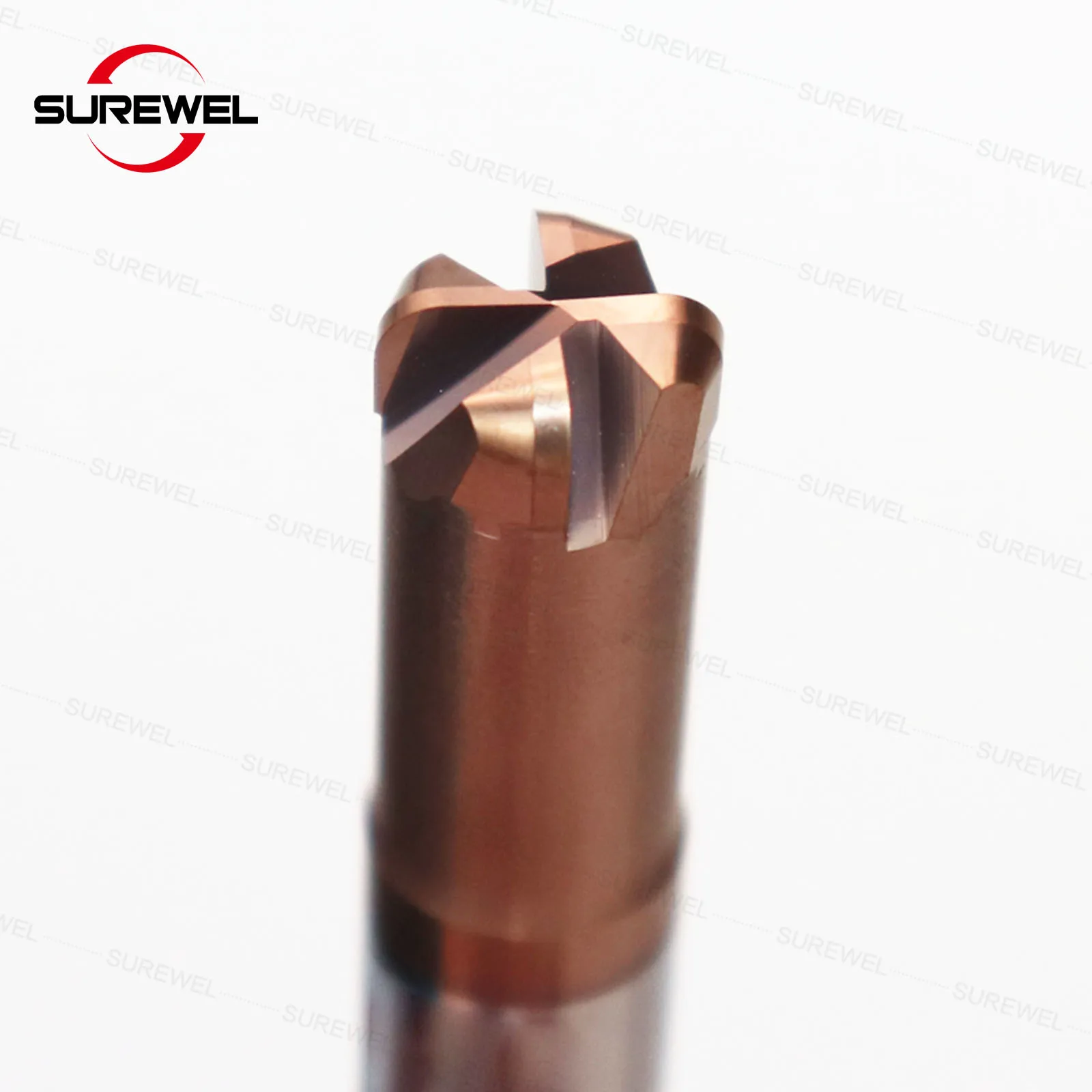 SUREWEL HRC60 คาร์ไบด์ Quenching วัสดุ Hi-Feed เครื่องตัด CNC เครื่องมือเหล็กทังสเตน Endmill 6R1.5 8R2 12R2 เครื่องจักรกลหยาบ