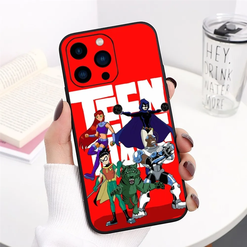 Teen Cartoon T-Titans Phone Case For iPhone 13 14 15 11 12 Mini Pro Max Transparent Shell