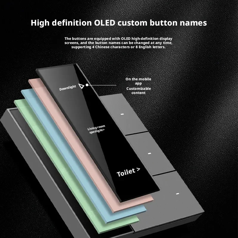 Picture 4: Tuya App Intelligent Control Switch Zigbee Intelligent Screen Display Switch Custom Button Copy Zero Flame Version Ac100-240v