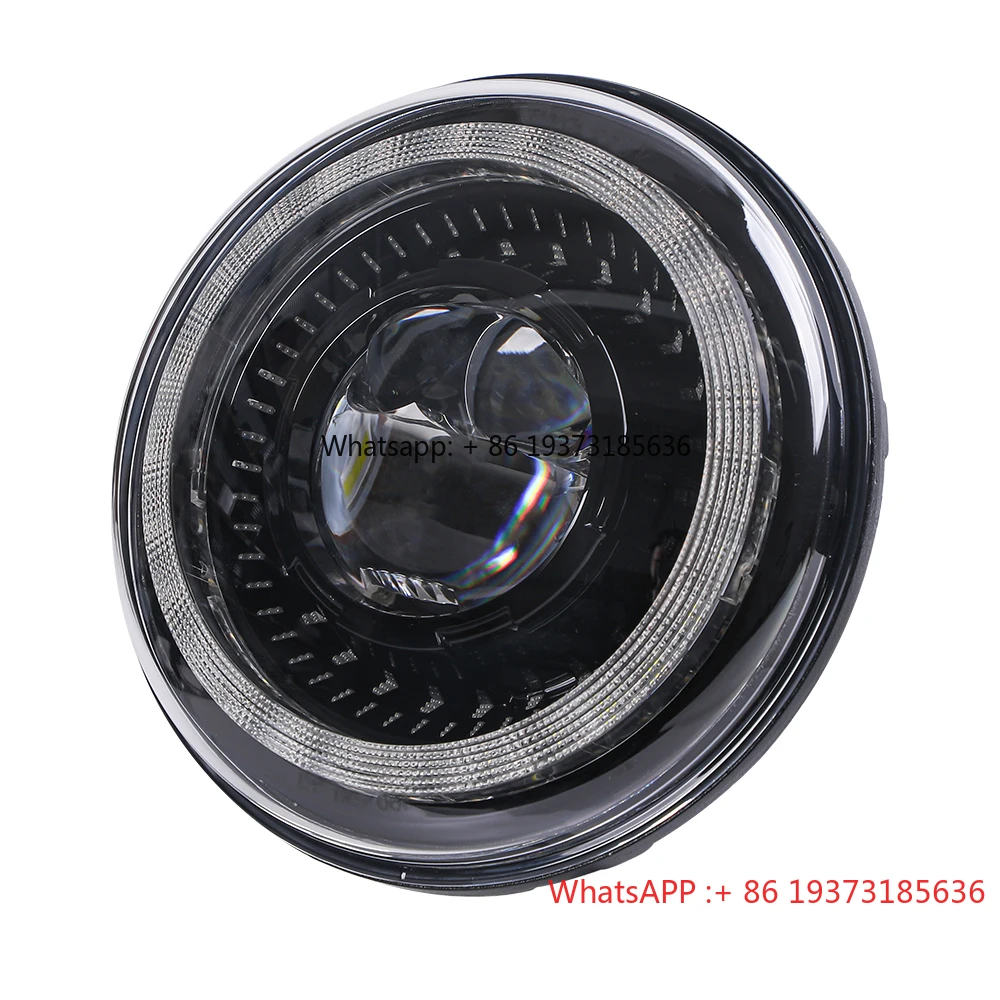 Auto Lighting Angle Eye Drl – runder 7-Zoll-60-W-Scheinwerfer-LED-Scheinwerfer für Jeep Wrangler Rubicon Land Rover 90/110 Defender