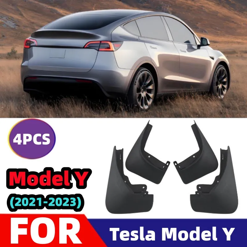 Für Tesla Modell Y 2021 2022 2023 4PCS Auto Schmutzfänger Vorne Hinten Rad Kotflügel Spritzschutz Kotflügel Externe schmücken Zubehör