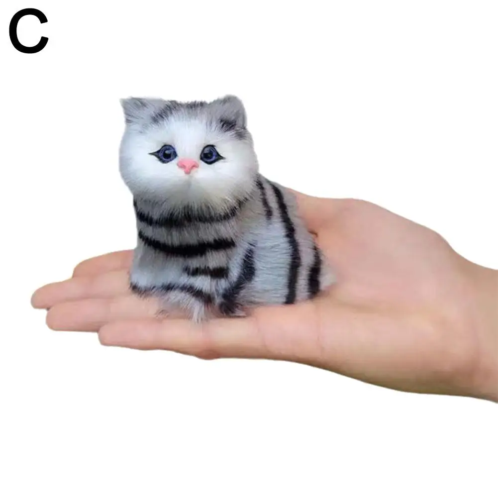 Mini simpatico peluche artificiale creativo panno Pad bambini gatto gatti ornamenti suono regalo con falso compleanno peluche gatti Simulati P7X3