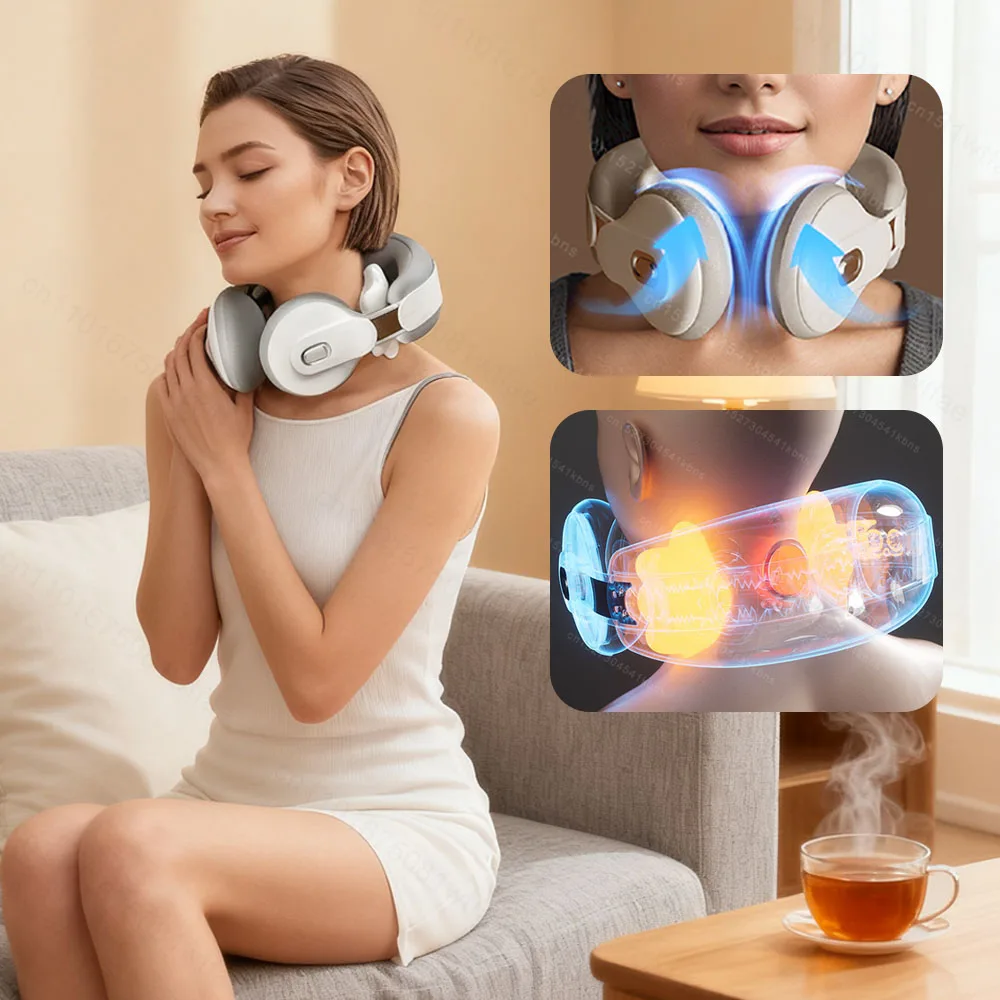 

Электрический умный массажер для шеи U-образный имитация человеческой руки, релаксация мышц, облегчение шейного отдела, земснаряд, разминающий массажер