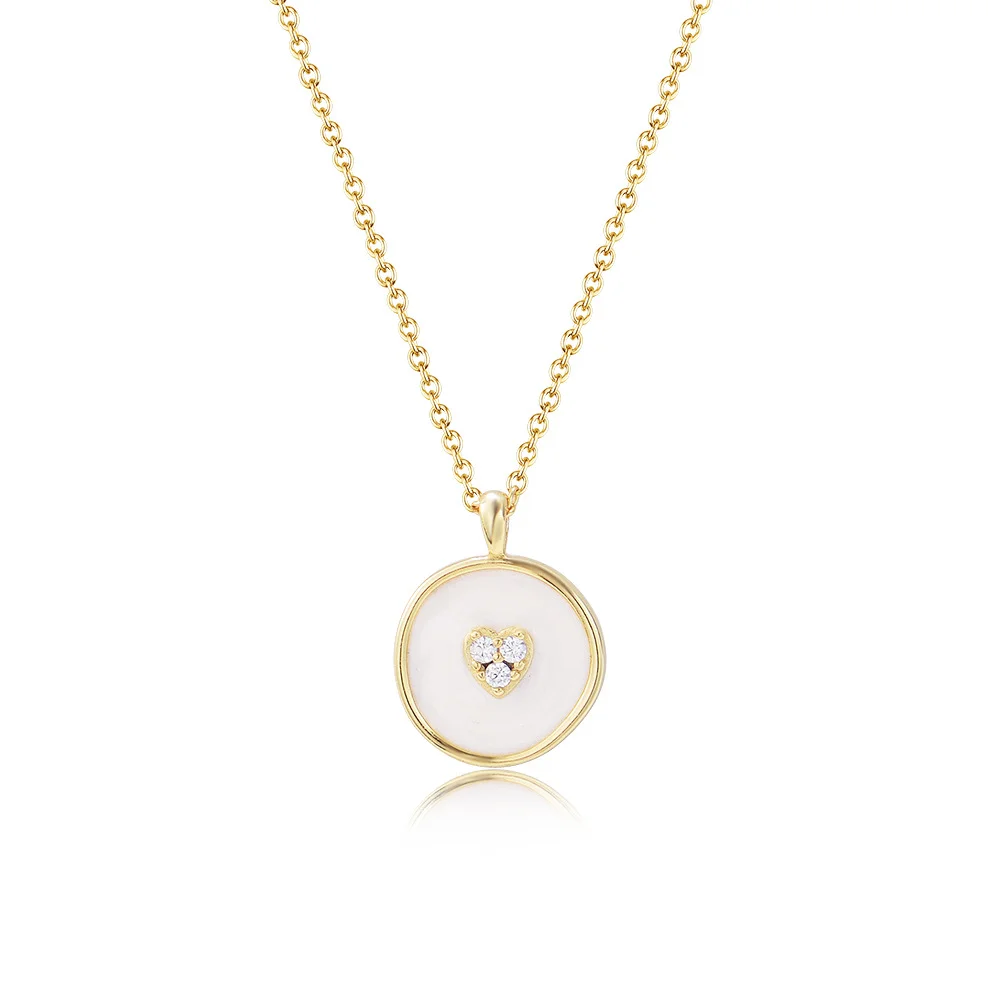 

Европейское универсальное ожерелье из серебра 925 пробы, двойное кольцо с ромбом, встроенная цирконом цепочка на ключицу INS Cool Tone для женщин