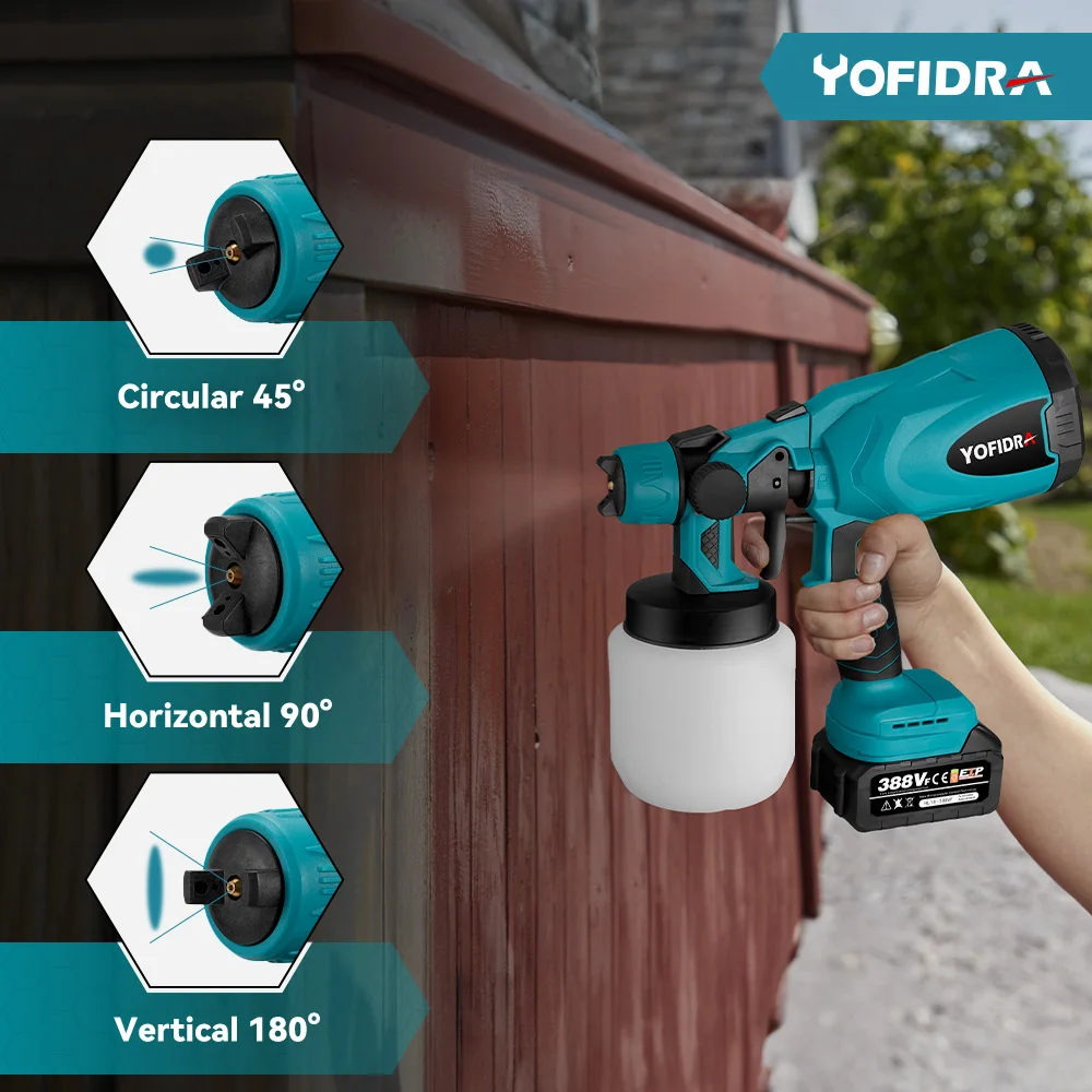 NewBeny-pistola eléctrica de pintura en aerosol, herramienta portátil de acero para muebles del hogar, batería Makita de 18V, 800ml