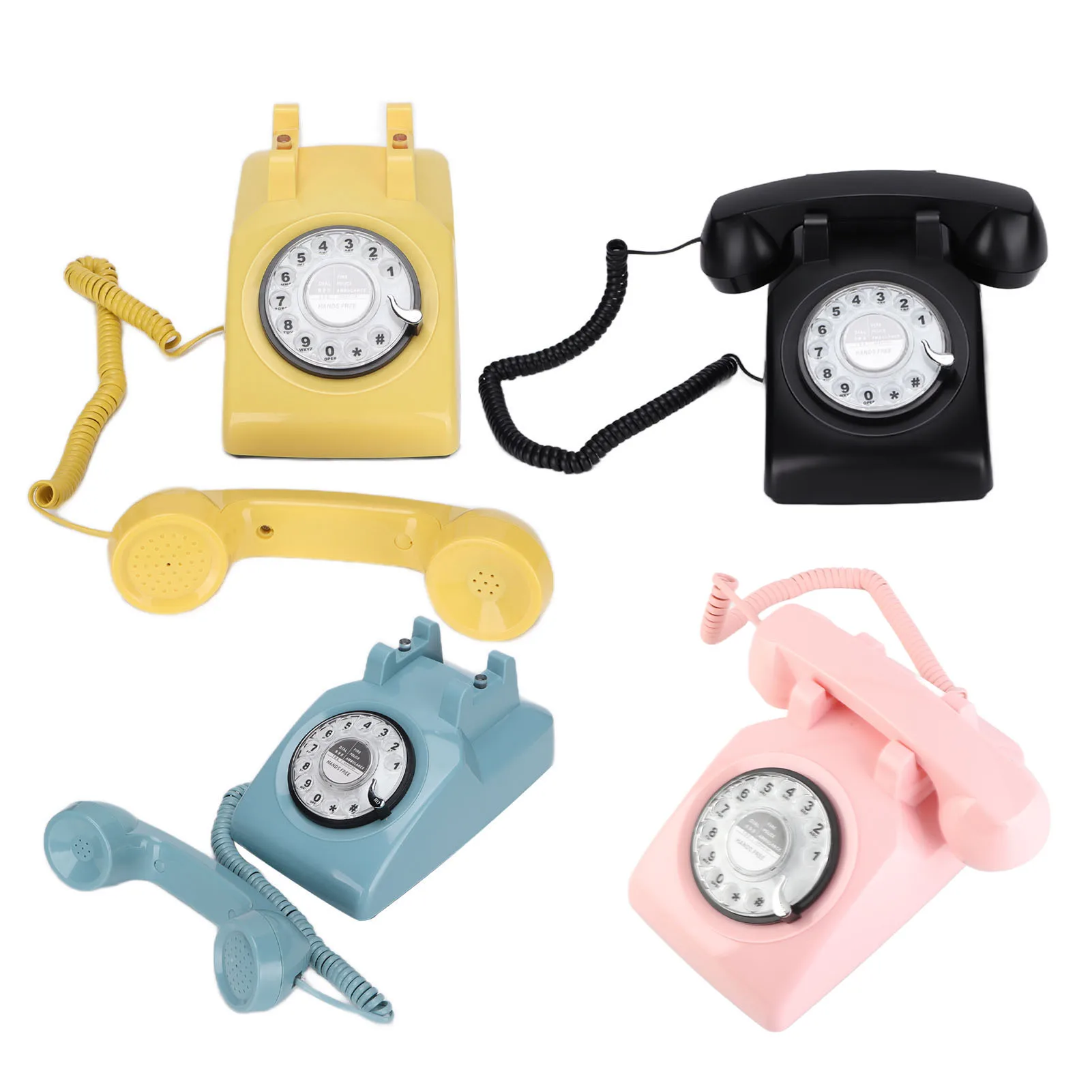 Retro Rotary Landline 60s Old Fashioned Classic Rotary Dial Wired Fixed Landline Telephone
