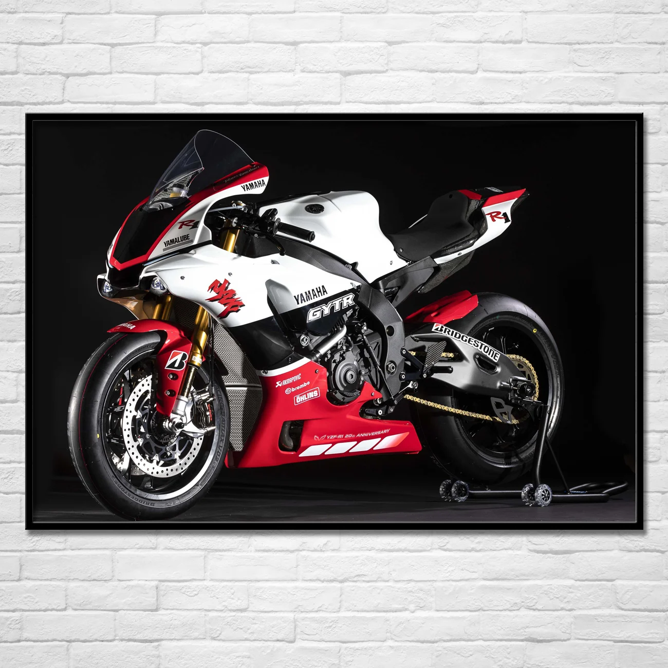 Superbike Yamahas YZF R1 GYTR 20th Anniversary Picture Posters and Prints Modern Wall Art Canvas Painting for Living Room Decor