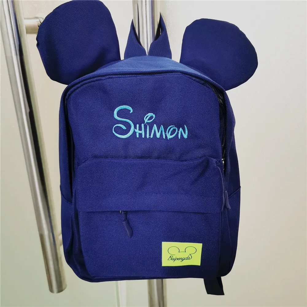 Personalized Kindergarten Schoolbag Embroidered Name Cartoon Cute Boys Girls Schoolbag Kids Traveling Bag Candy Color with Name