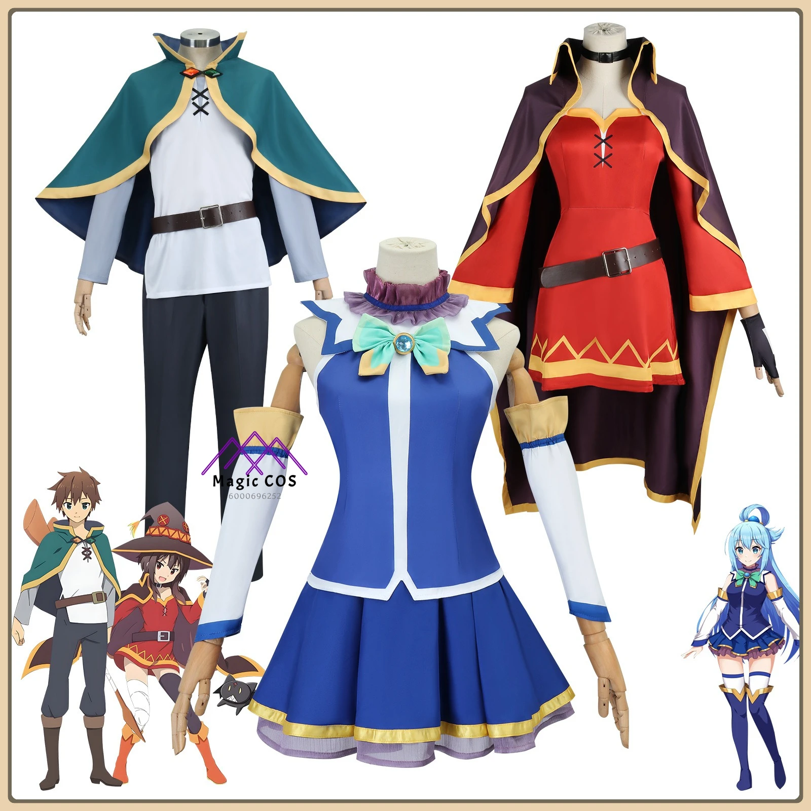 

Anime, Blessings for a better world cosplay costume, characters, Akya/Sato Kazujin/Eui, cosplay, Comic-Con Halloween party suit