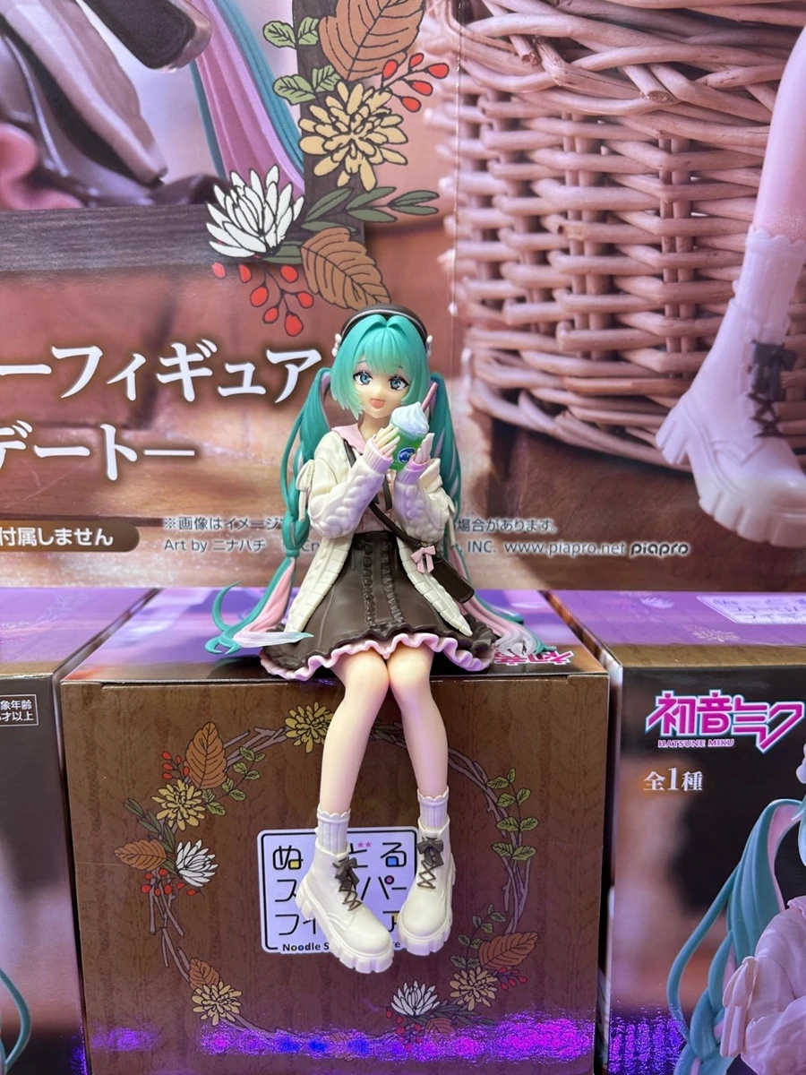 15 cm Hatsune Miku Anime Figuur Herfst Datum Miku Action Figure Kawaii Meisje Noodle Stopper Beeldje Computer Case Ornamenten Model