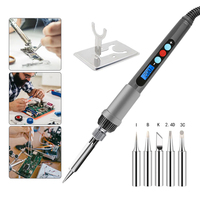 60W 110V/220V Electric Soldering Iron Adjustable Temperature Digital Display Electronic Welding Repair Tools W/ Solder Iron Tips