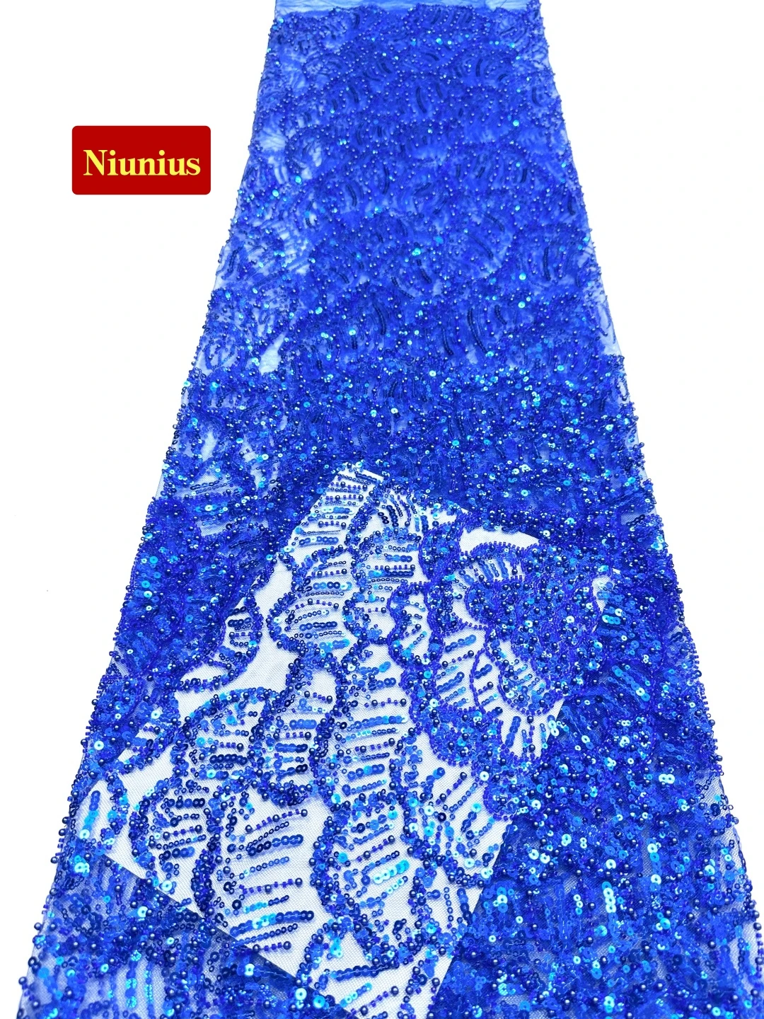 

Новейшая роскошная ткань высшего качества 2026 года: элегантное ультрамягкое сетчатое кружево с пайетками и бисером для свадебных и вечерних платьев U_GE5689