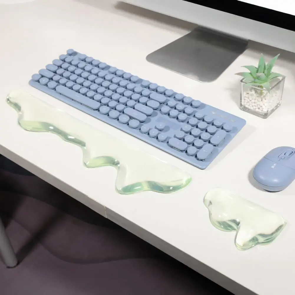 Silicone Wrist Ergonomic Gel Wrist Set for Keyboard Silicone Soft Wrist Support Pads Comfortable Hand Relief for Office Gaming