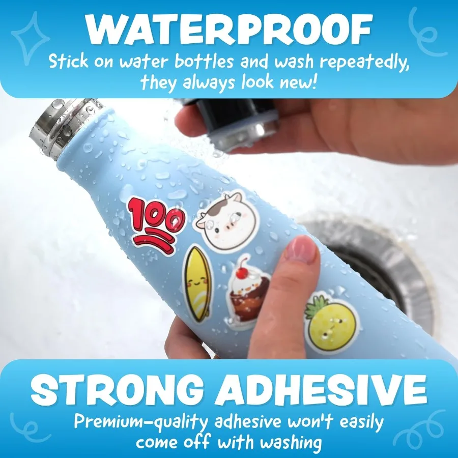 Cute Stickers for Kawaii Stickers for Water Bottle Teacher Rewards 324pc Easy Peel Bulk Pack for Teens Waterproof Vinyl Decals