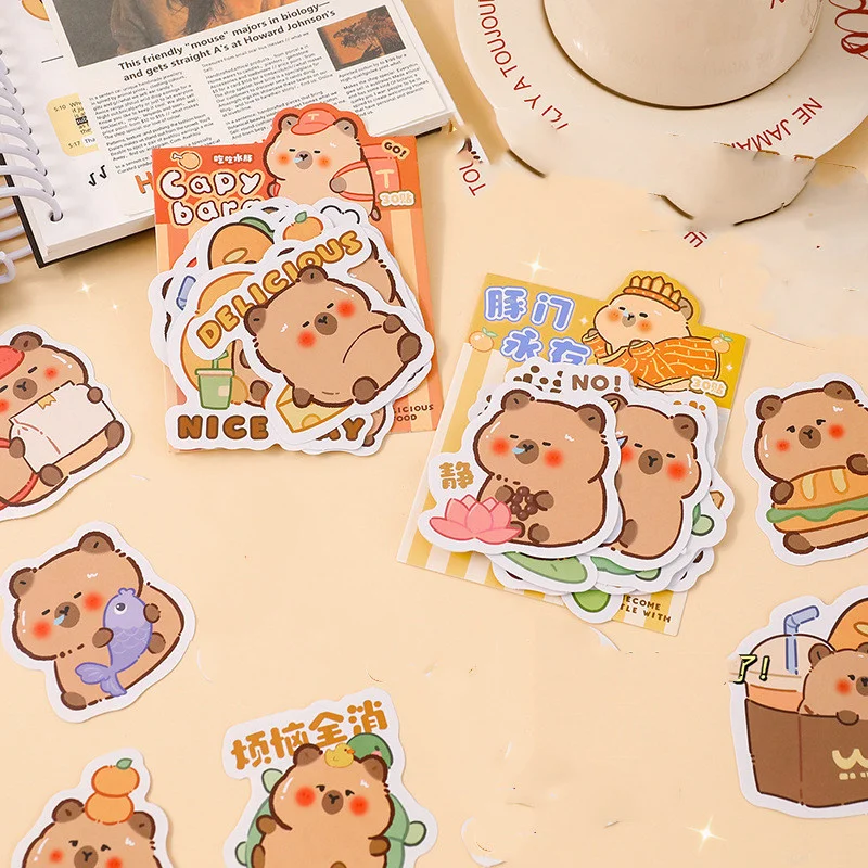 24 pack/lot Kawaii Capybara Stickers Cute Scrapbooking DIY Diary Decorative Sealing Sticker Album Stick Label