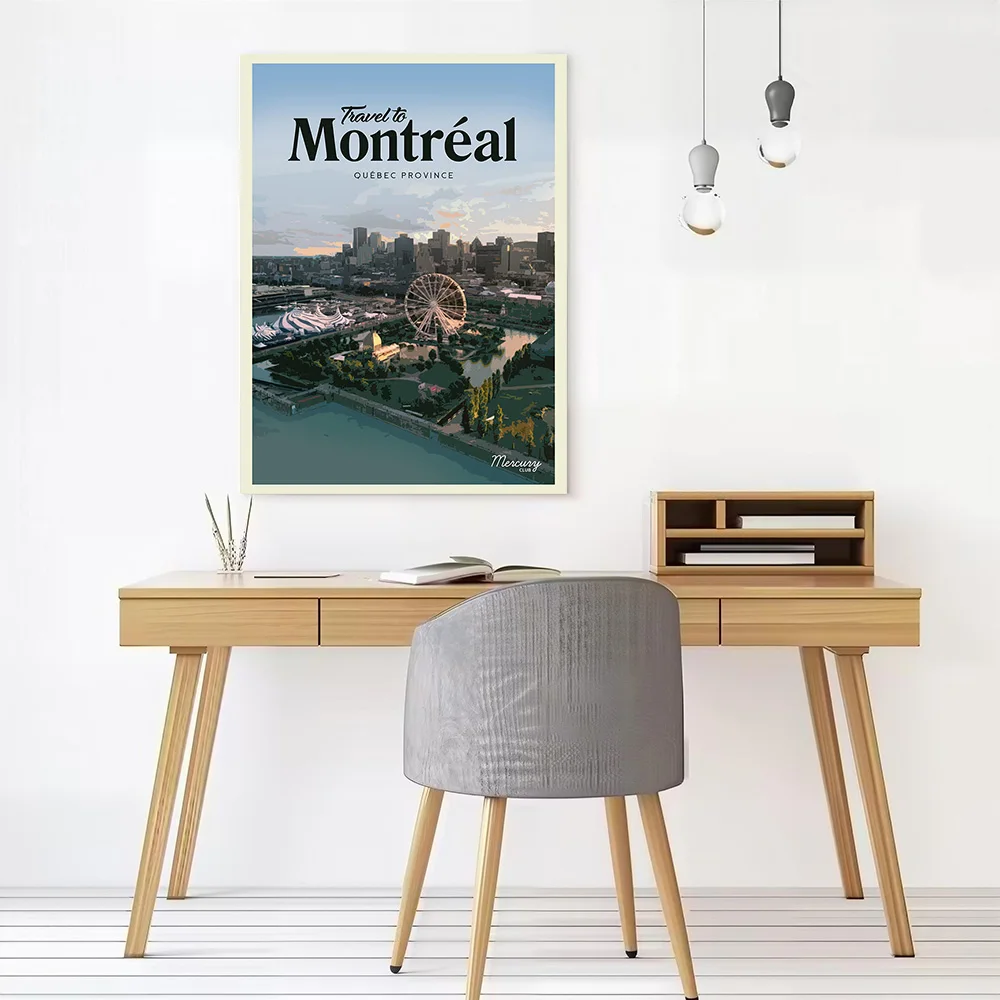 Visit Montreal Canvas Wall Art Poster Personalized Photo Printing Perfect Gift for Modern Home Decorations Bedroom Decor Room
