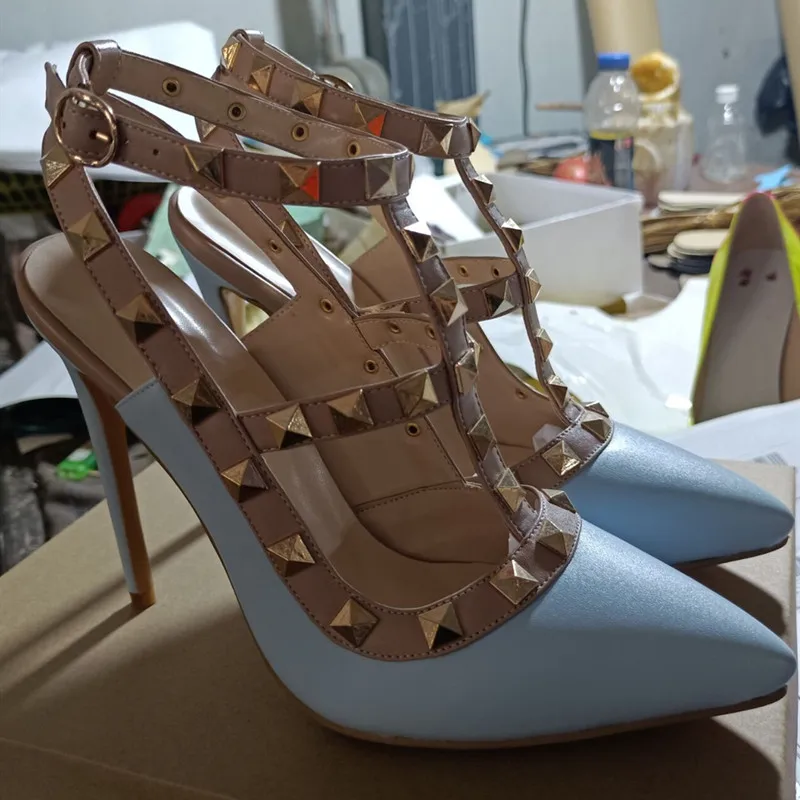 DIZHUANG shoes Fashion women's high heels. About11 cm heel height. Pointed toe pumps. High heeled sandals Summer shoes size34-45