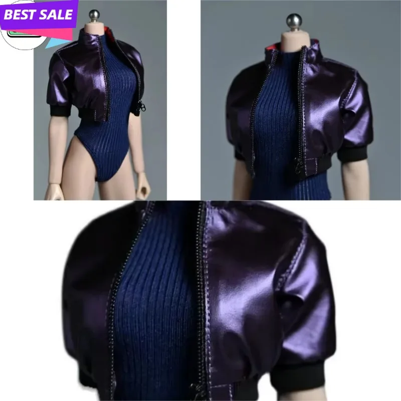 

1/6 Scale Female Purple Short Sleeved Jacket Top Soldier Model Props for 12" Action Figures Body Accessory