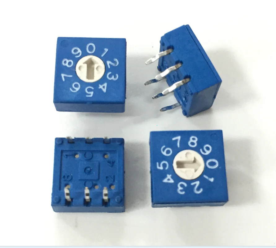 

high quality 0-9 Rotary coding switch Dial switch10 Gear PCB Coding switch 8421C Positive code 3:3