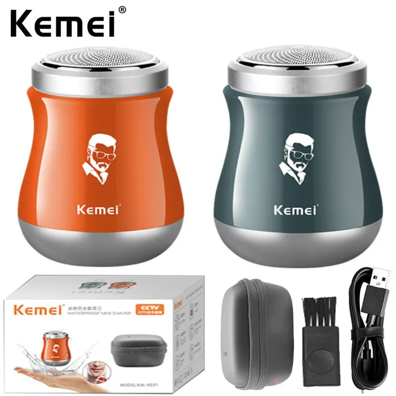 

kemei RS91 washable mini powerful rechargeable electric shaver for men beard electric razor shaving machine for home/travel use