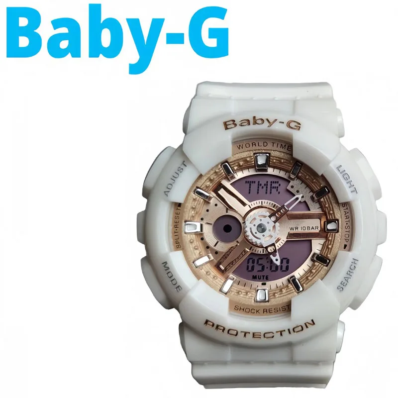 

BABY-G Dual Display Woman's Wristwatch BA-110 Series LED Light Waterproof Ladies Watches Classic Sports Clock Luxury Brand Watch