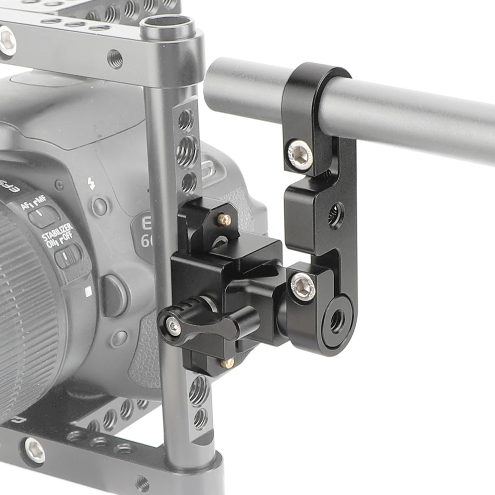 KIMRIG Quick Release NATO Schiene Klemme Mit 15mm Dual Rod Clamp Adapter Für Dslr Kamera Käfig Rig Foto Studio zubehör – Detail 5