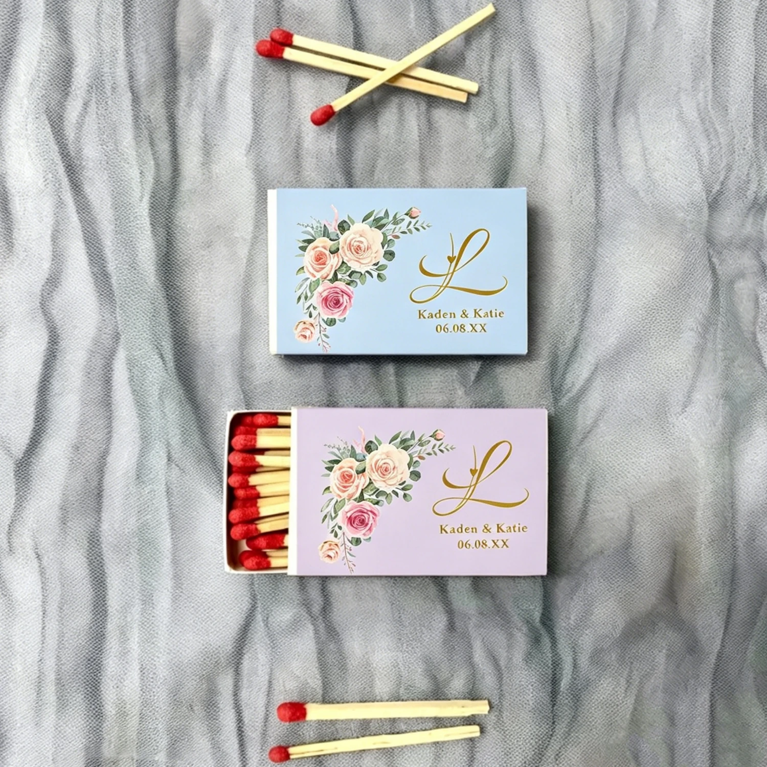 

Custom Wedding Happy Matchboxes, Personalized Joyful Design, Cheerful Favours for Wedding Party