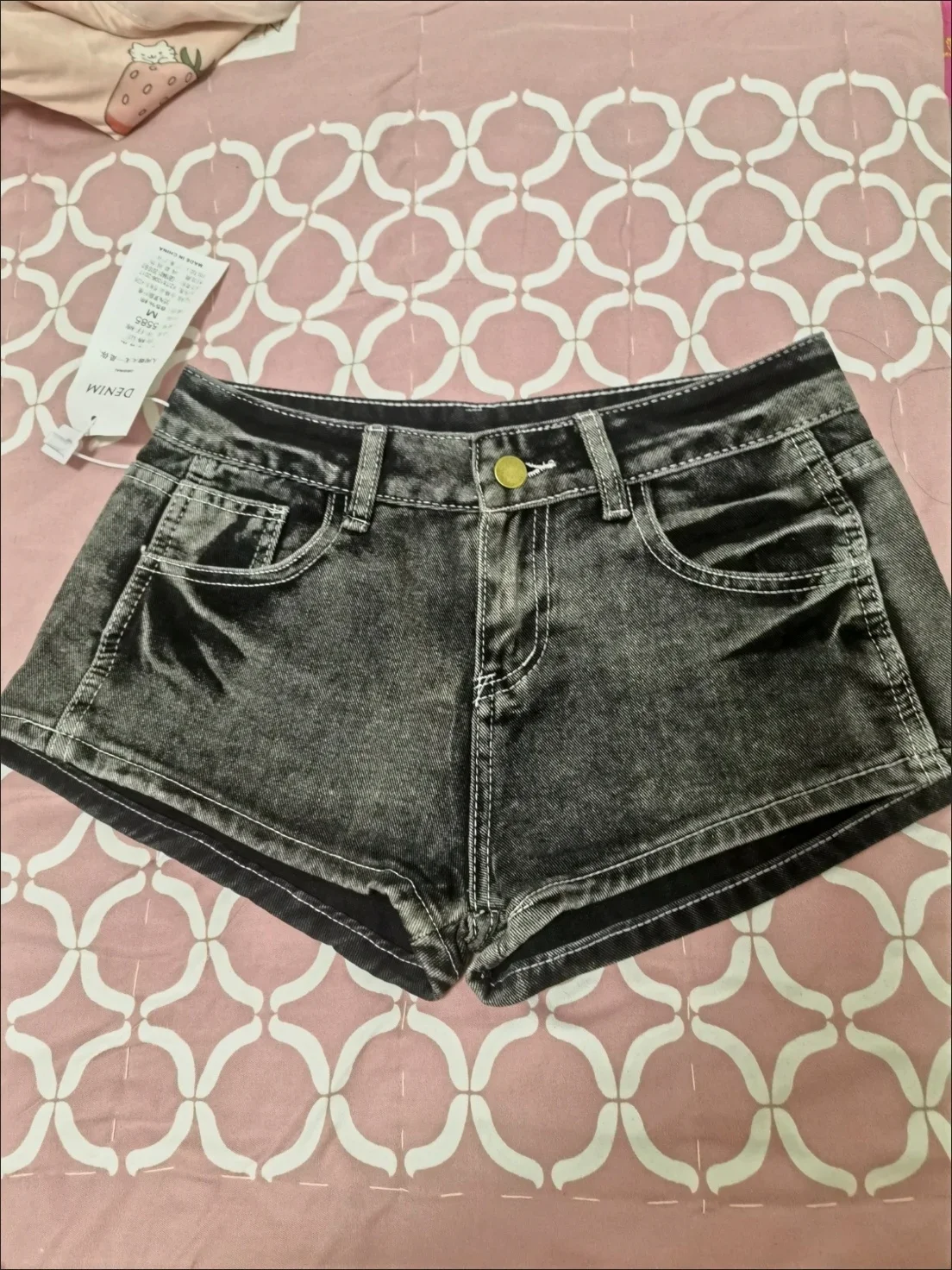 streetwear Pantaloncini di jeans vintage aderenti a vita bassa Donna American Retro High Street Estetica estiva Y2k Punk Harajuku Jeans corti