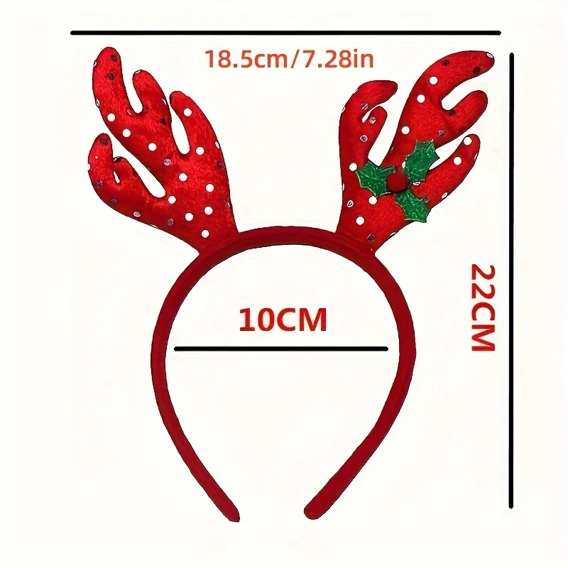 6/12Pcs Different Holiday Christmas Headbands Christmas Themed Plastic Headbands with Santa Claus Snowman Reindeer Antlers Party