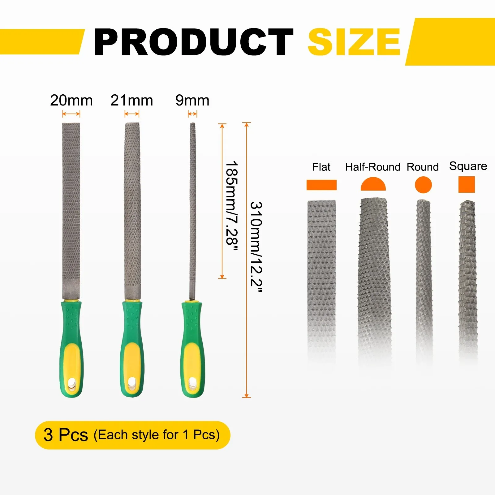 3pcs Wood Rasp File Set 8
