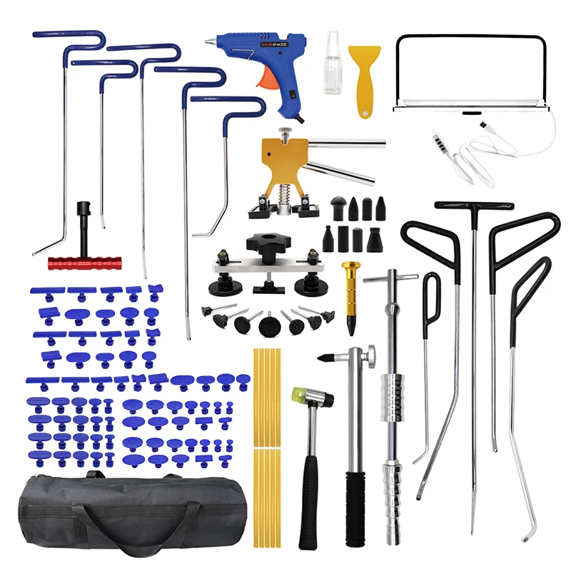 123 Pieces AI PDR Car Dent Repair Tool Set Sheet Metal Repair Paintless and Traceless Dent Repair Kit