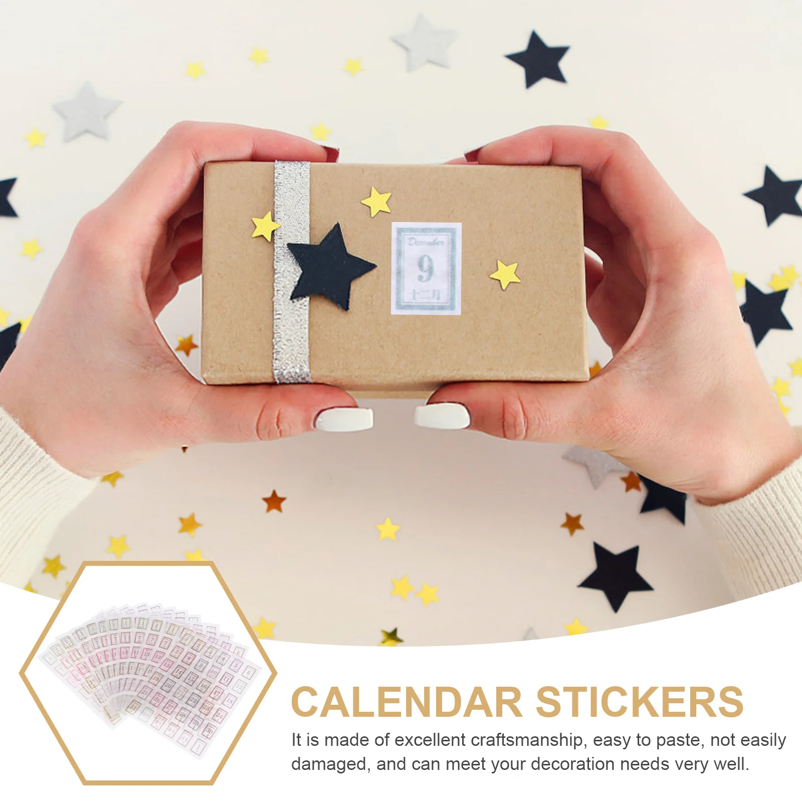 

12 Sheets Daily Calendar Stickers Paper Scrapbook Planner Labels Gradient Colors Notebook Number Decals Visual Record